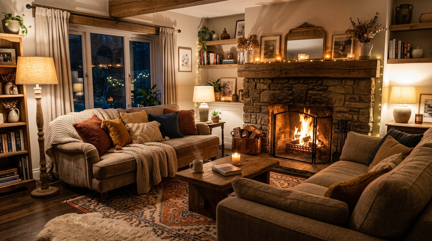 Add layered lighting for a warm glow